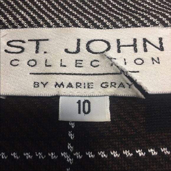 ST. JOHN -St John 3 pc Suit silver, black, brown Jacket 6 Vest 10 Pants … - Picture 8 of 12